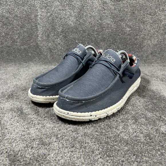 Hey Dude Wally Stretch Men’s Sz 12 Blue Lightweight Slip On Casual Loafer Shoes - Picture 4 of 12